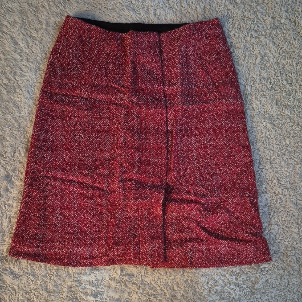 ESCADA Tweed Pencil Skirt 36 wool Blend Zip Front Mini Skirt 6 Small
